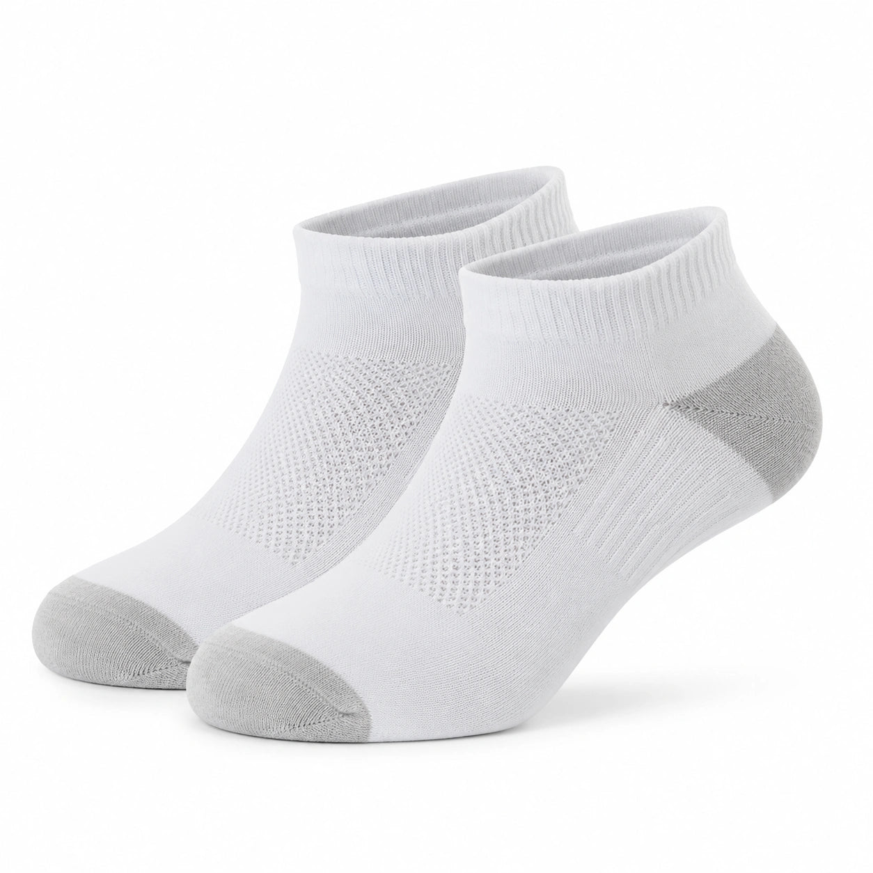 Chaussettes basses 35-38 en textile tricoté blanc/gris respirantes