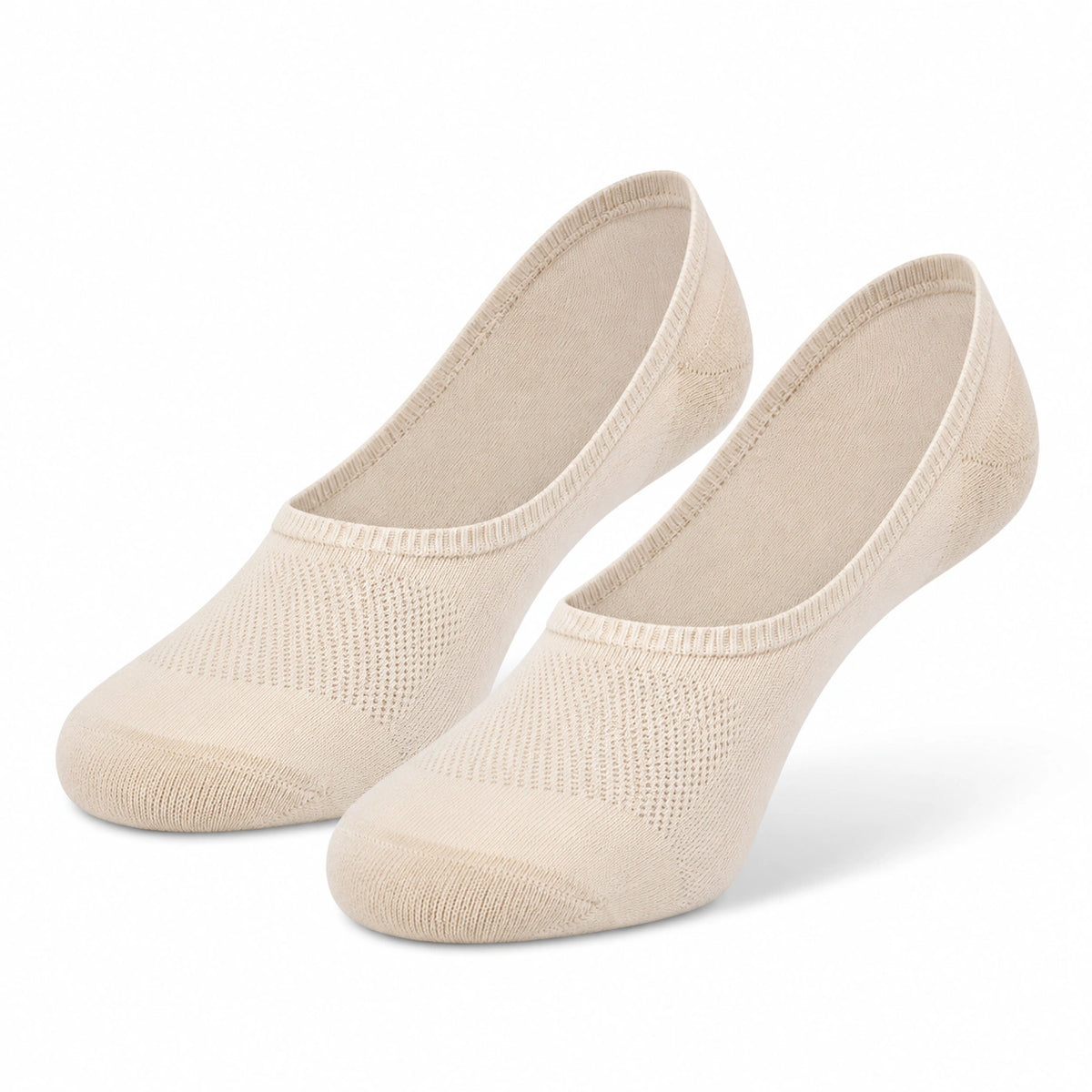 Chaussettes invisibles 35-38 en maille textile beige pour chaussures basses respirantes