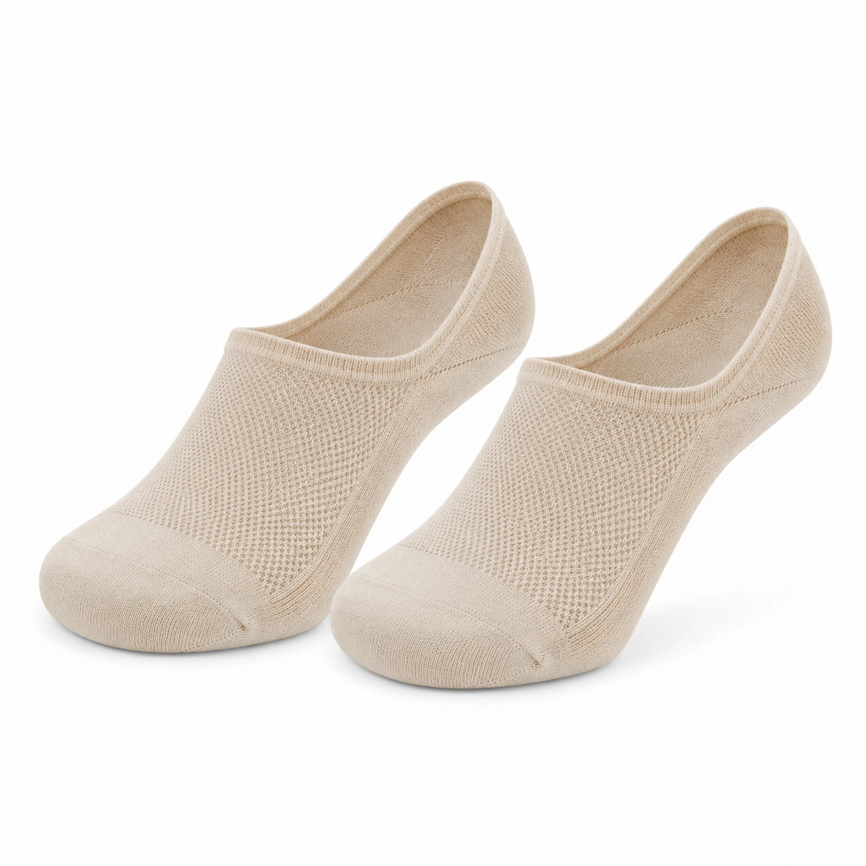 Chaussettes invisibles 35-38 en maille beige respirantes pour usage quotidien