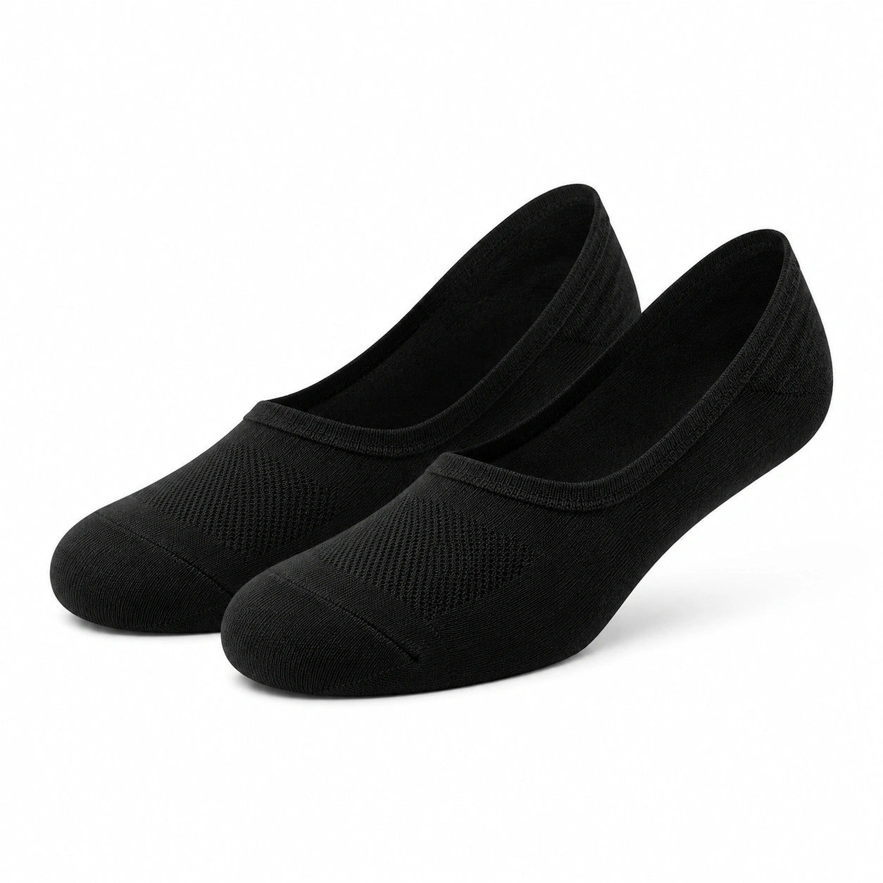 Chaussettes invisibles 43-46 en maille noire extensible style uni