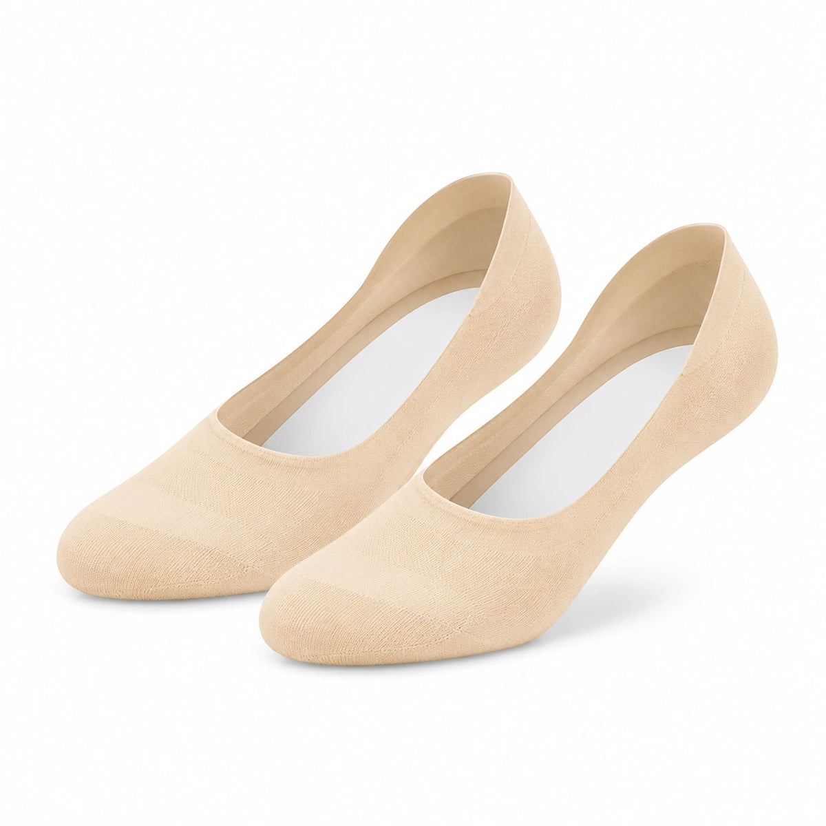 Chaussettes invisibles 43-46 en textile extensible beige - coupe basse respirante